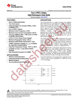 CDCLVP2102RGTR datasheet  